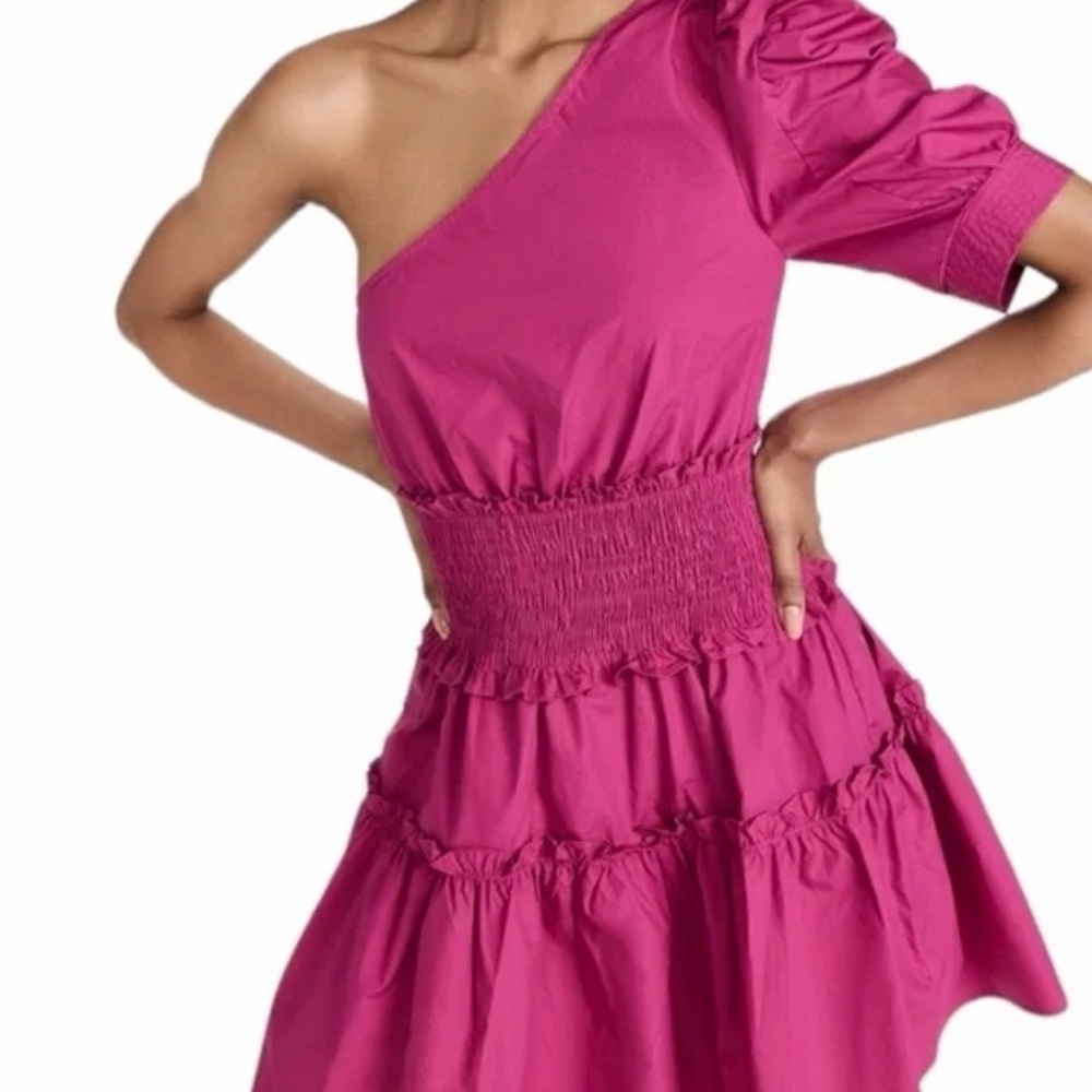 En Saison “Celia” One-Shoulder Mini Dress – Pink – Size XS